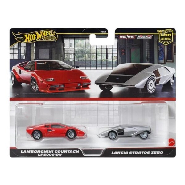 Hot Wheels Car Culture 2 Pack Lamborghini Countach LP5000 QV and Lancia Stratos Zero