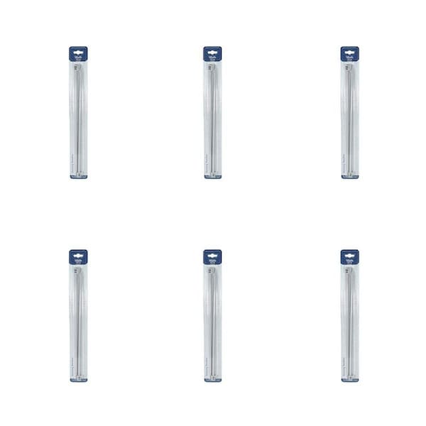 6PK Malli Aluminium/Plastic Knitting Needles Yarn Crafting Tool 8mmx35cm Grey