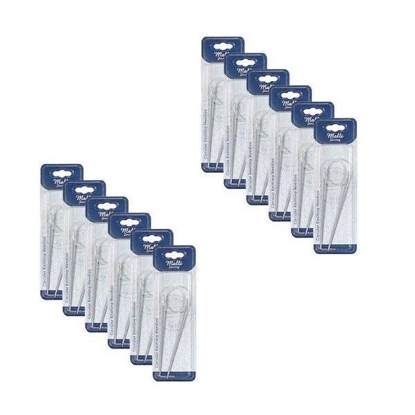 12PK Malli Aluminium/Plastic Circular Knitting Needles Yarn Tool 3mm Grey