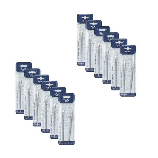 12PK Malli Aluminium/Plastic Circular Knitting Needles Yarn Tool 4mm Grey