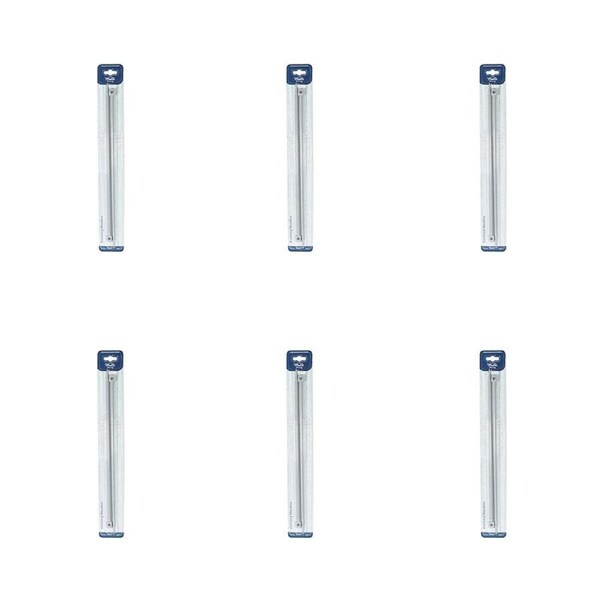 6PK Malli Aluminium/Plastic Knitting Needles Yarn Crafting Tool 6mmx35cm Grey