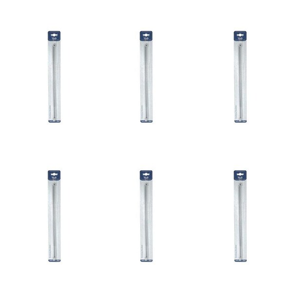 6PK Malli Aluminium/Plastic Knitting Needles Yarn Crafting Tool 4mmx35cm Grey