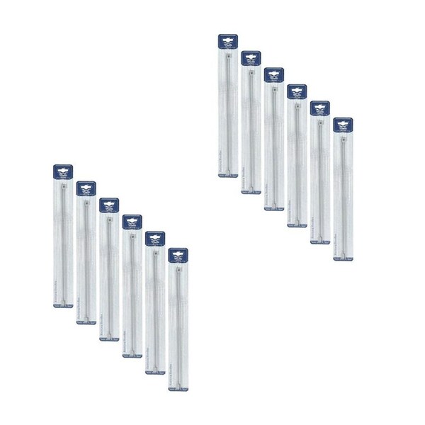 12PK Malli Aluminium/Plastic Knitting Needles Yarn Crafting Tool 3mmx35cm Grey