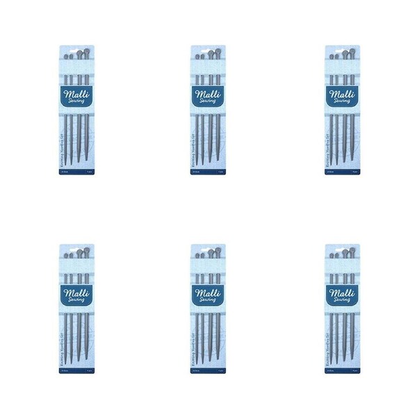 6x 2pc Malli Knitting Needles Set Yarn Crafting/Knitting Tool 5 & 8mm Grey