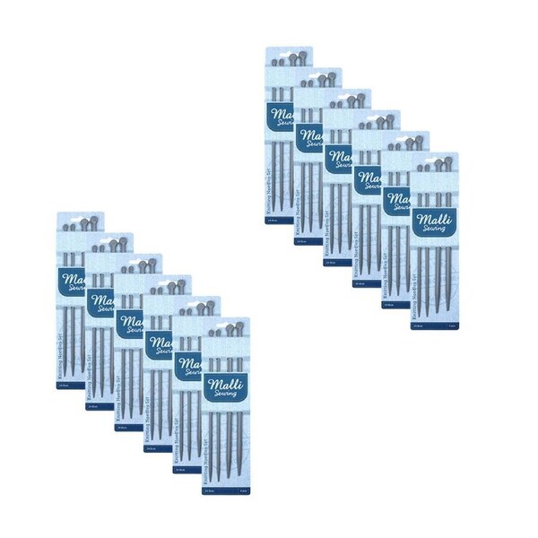 12x 2pc Malli Knitting Needles Set Yarn Crafting/Knitting Tool 5 & 8mm Grey