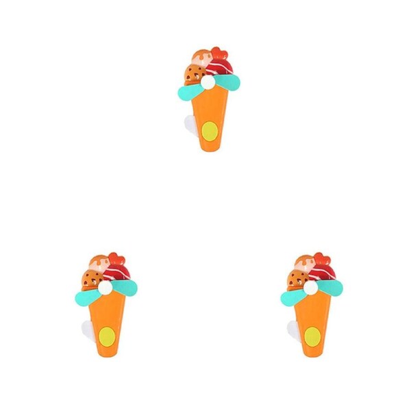 3PK Jemark Portable Hand Held Fan Ice Cream Compact Travel Fan 1214x7cm Assorted