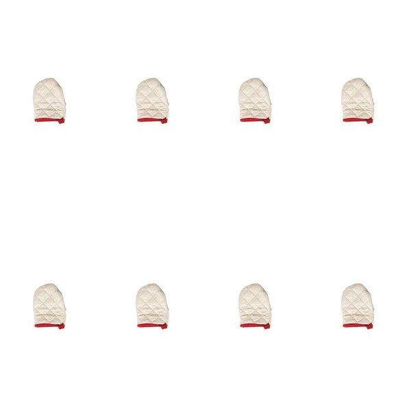 8x TopChef Mini Cotton Oven Mitt Heat Proof Gloves 1216x11.5cm Beige Assorted