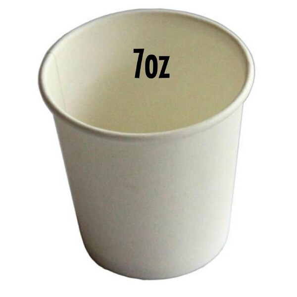 Disposable 7oz White 207ml Paper Cups x 100 Water Dispenser Cooler