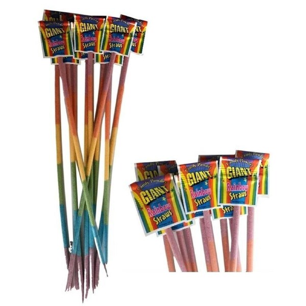 Giant Rainbow Sherbet Straw 13g - 20 Pack
