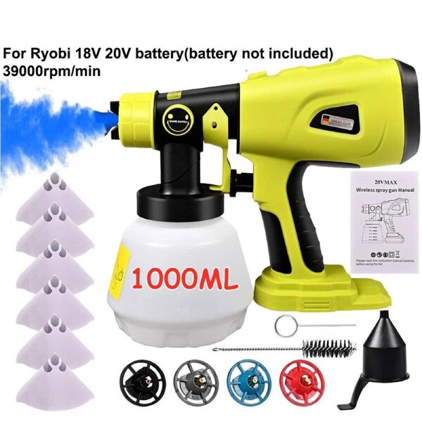 Sprayer For Ryobi 18V 20V battery Cordless High Pressure Airless Spray Gun Paint