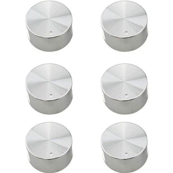 6PCS Gas Stove Rotary Switch Metal Knob Zinc Alloy Chrome Plating Round Cooker Parts Kitchen Accessories, Gas Stove Control Knobs for Gas Stove OD 38mm