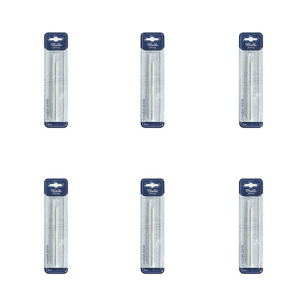 6PK Malli Plastic Crochet Hook/Needle Yarn Crafting/Knitting Tool 3mm White