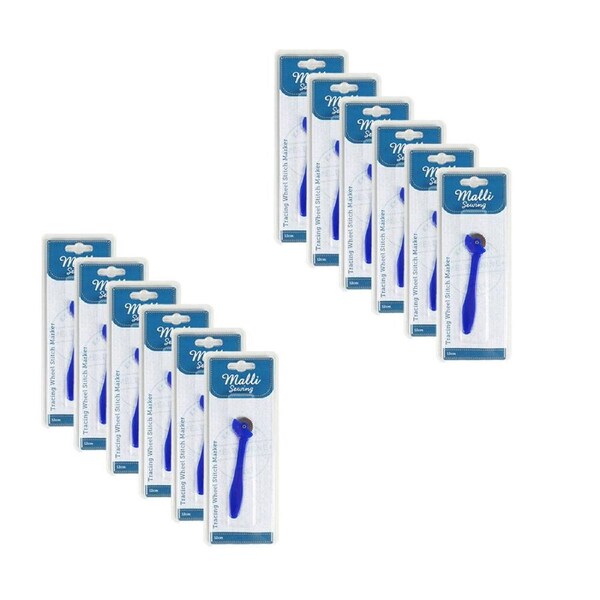 12PK Malli Sewing Metal Tracing Wheel Stitch Garment/Fabric Marker 12cm Assorted