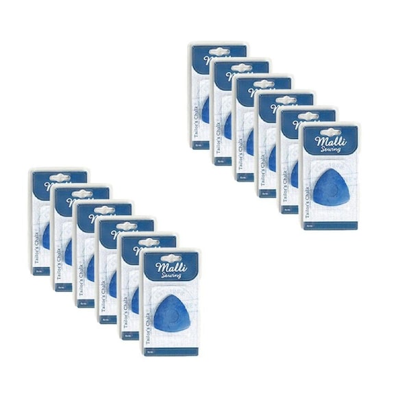 12PK Malli Tailors Dressmaker's Sewing Chalk Fabric Marking Tool 6cm Assorted