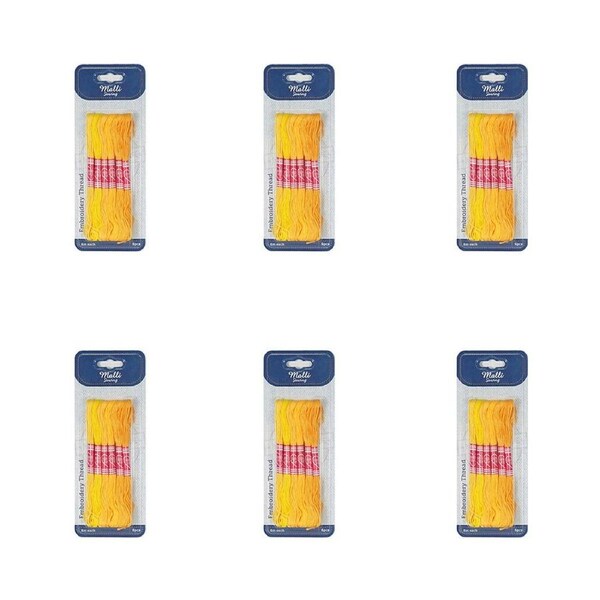 6x 6pc Malli Yellow 8M Sewing Embroidery Cross-Stitch Thread