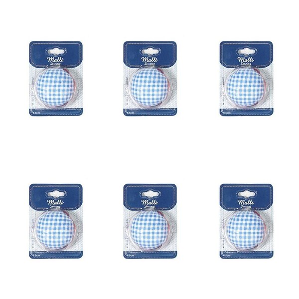 6PK Malli Sewing Wrist Compact Sewing Tailoring Pin Cushion Holder 6.5cm Asstd