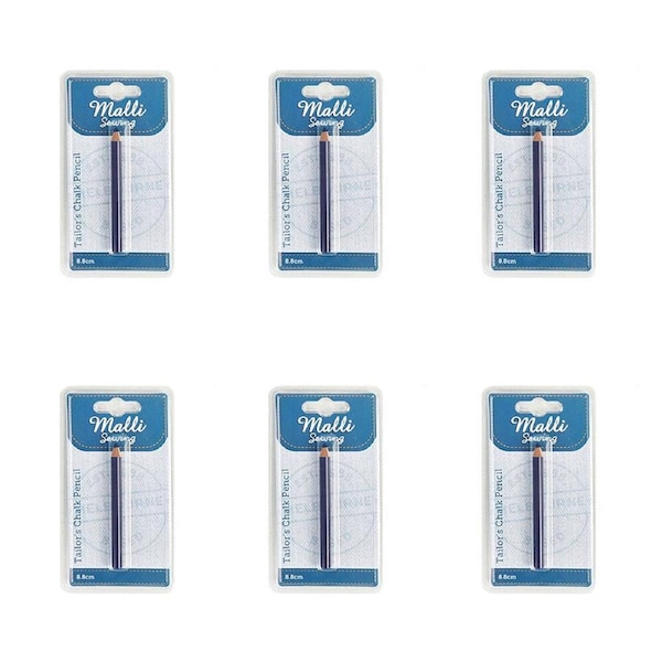 6PK Malli Tailors Dressmaker Chalk Pencil Fabric Marking Tool 128.8cm Assorted
