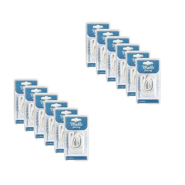 12PK Malli Sewing Nylon Webbing For Sewing Fabric Webbing Strap 1x150cm Assorted