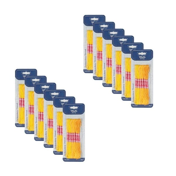 12x 6pc Malli Yellow 8M Sewing Embroidery Cross-Stitch Thread