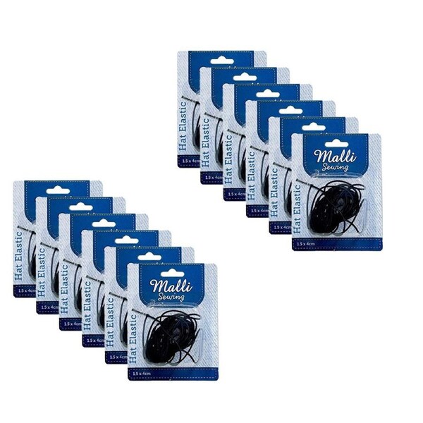 12PK Malli Hat Making Elastic Stretch Craft Cord Millinery Wire 1.5mm x 4m