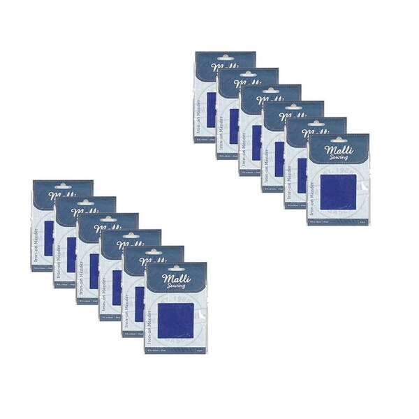 12PK Malli Sewing Assorted Iron-On Mender Fabric Patch Coloured