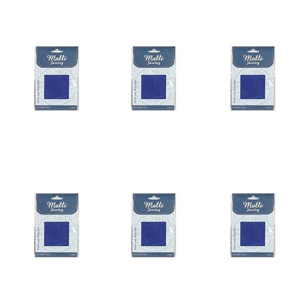 6PK Malli Sewing Assorted Iron-On Mender Fabric Patch Coloured