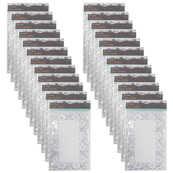 24x 30pc TopChef Medium Paper Doilies Disposable Placemats 27x19cm Asstd