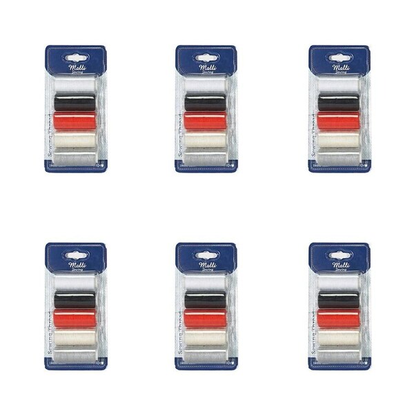 6x 5pc Malli 180M DIY Sewing Thread Spools Hand/Machine Sewing Basic Colours