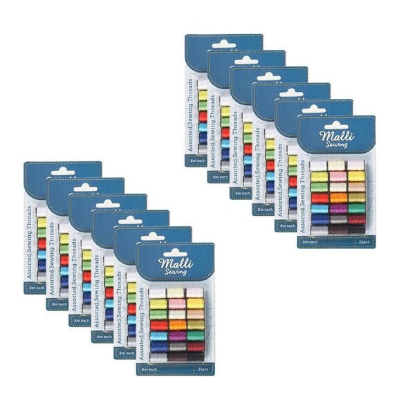 12PK Malli Sewing Durable Craft & Garment All-Purpose Sewing Threads Assorted