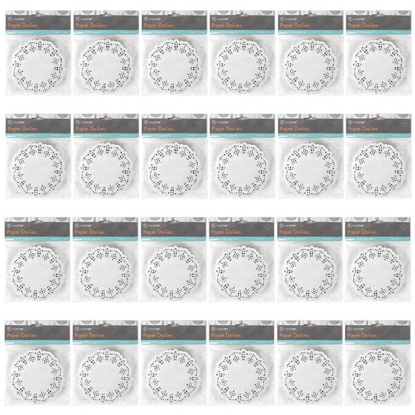 24x 100pc TopChef Paper Doilies Round Disposable Placemats/Coasters 11.4cm White