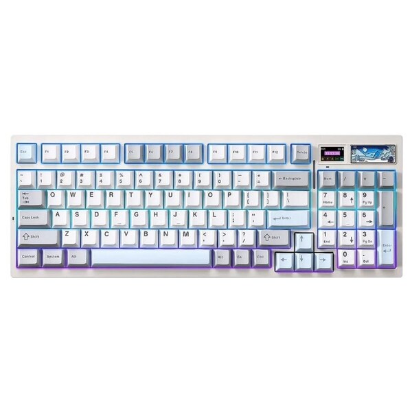 YUNZII IF99 QMK/VIA RGB Wireless Mechanical White Keyboard - Cocoa Cream V2 Switch [KBYZIF99WHCC]