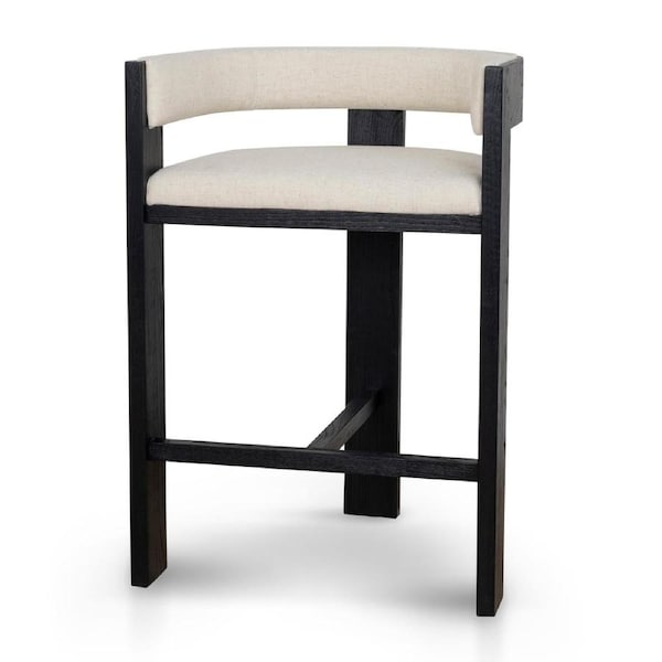 Miles Black ELM Barstool - Dawn Beige