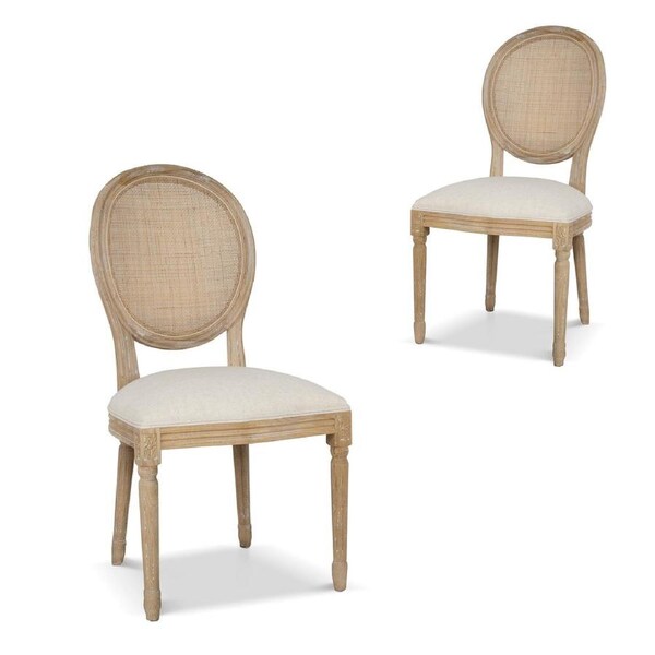 Set of 2 - Lenora ELM Dining Chair - Dawn Beige