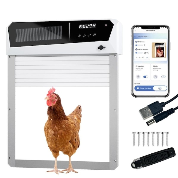 Advwin Automatic Chicken Coop Door Smart App Control Built-in Solar Panel