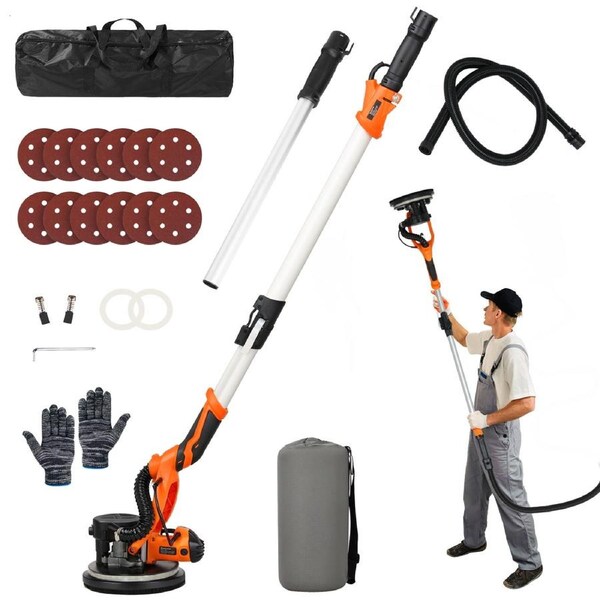Advwin Electric Drywall Sander 1250W w/ Vacuum Dust Extraction, 6-Level Speed