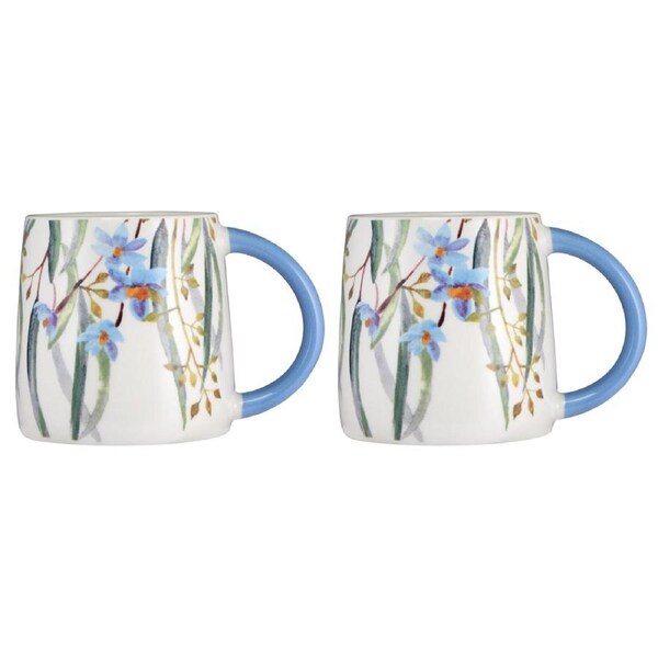 2x Maxwell and Williams Royal Botanic Gardens Eucalyptus Bloom Mug 350ml
