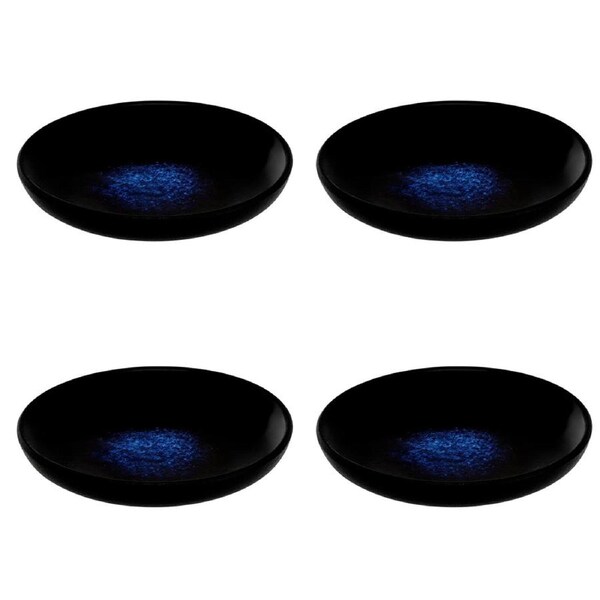 4x Maxwell and Williams Caviar Midnight Round Sauce Dish Porcelain 10cm