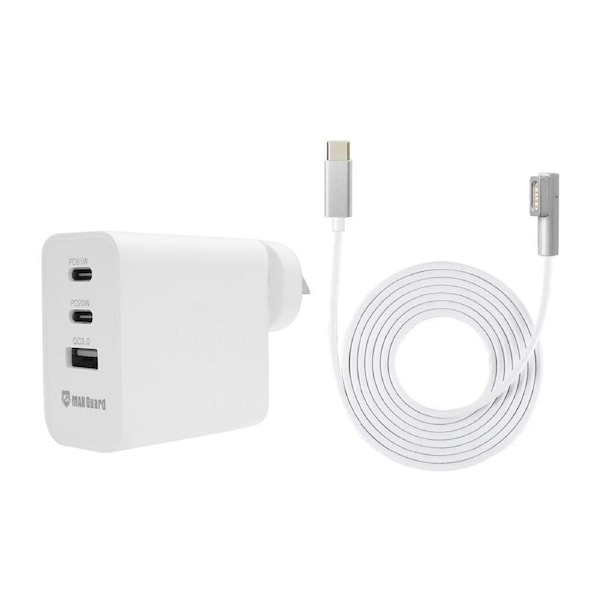 Maxguard 65W Three Port Fast Charger + Magsafe 1 Cable