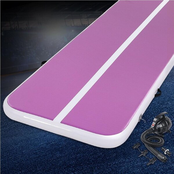 Everfit 3M Air Track Gymnastics Tumbling Exercise Yoga Mat W/ Pump Inflatable Purple