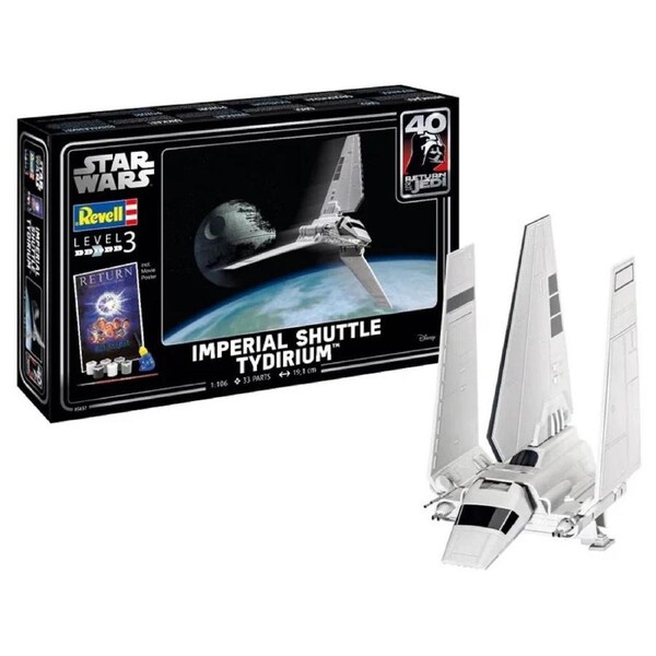 Revell Star Wars Return of the Jedi 40th Anniversary Imperial Shuttle Tydirium Gift Set 1:72 Scale Model Kit
