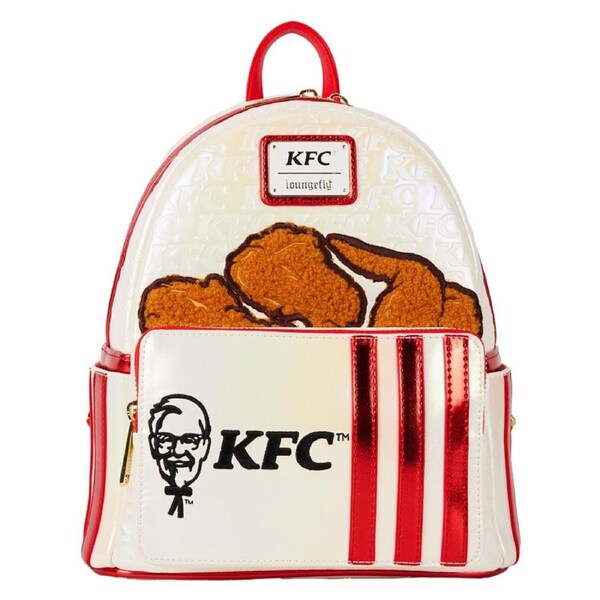 Loungefly KFC Chicken Bucket Sherpa 10 inch Faux Leather Mini Backpack