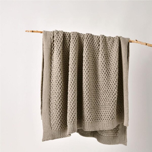 Bianca Sofala Taupe Polyester Chenille Throw Rug 130 x 170 cm