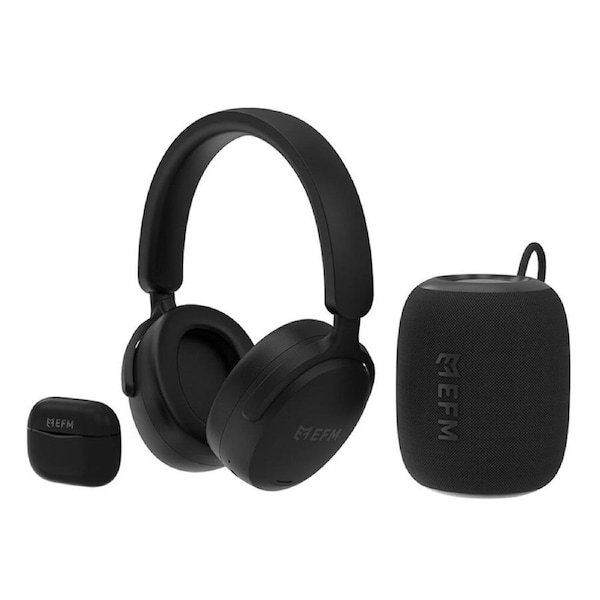 EFM Audio Essential Bundle Bluetooth Wireless Speaker/Headphones/TWS Earbuds BLK
