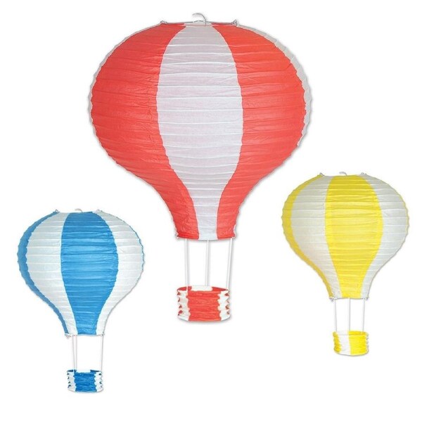 Coloured Hot Air Balloon Paper Lanterns (Pack of 3)