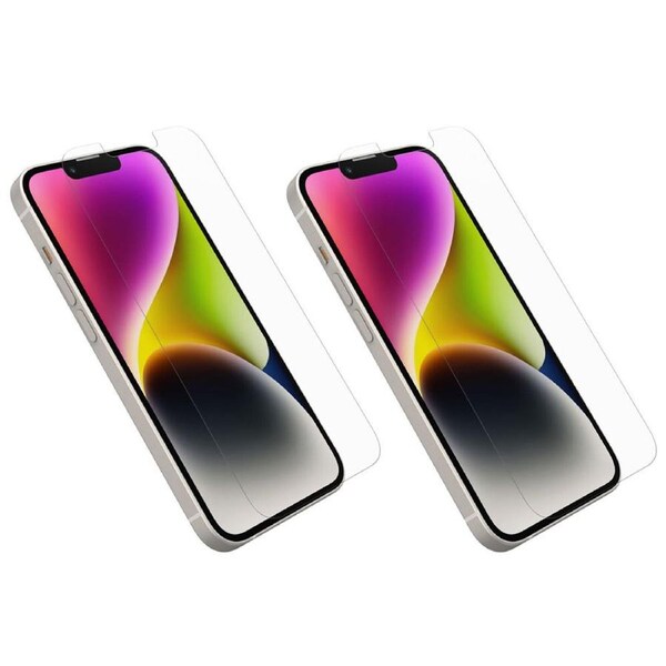 2PK OtterBox Tempered Glass Screen Protector For Apple iPhone 16e/15/14 Clear