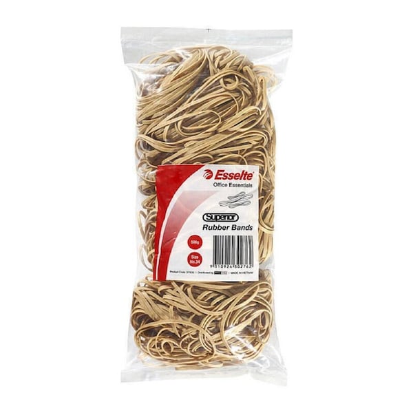 Esselte 37830 Office Essentials Size No 34 Superior Rubber Bands 500gm Bag
