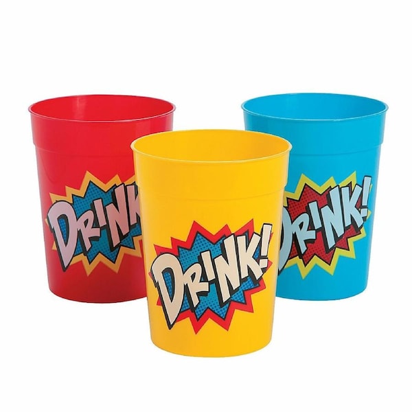 Superhero Plastic Cups (Pack of 12)