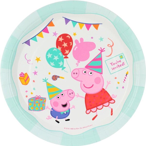 Peppa Pig Party Large Paper Plates (Pack of 8)