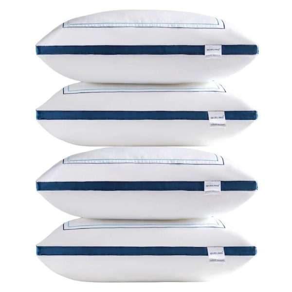 Queling Soft Plush Hotel Quality Bed Pillows Pack of 4