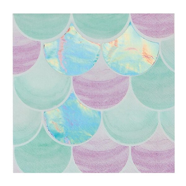 Mermaid Sparkle Small Napkins / Serviettes (Pack of 16)